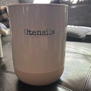 Ceramic Utensil Holder - White